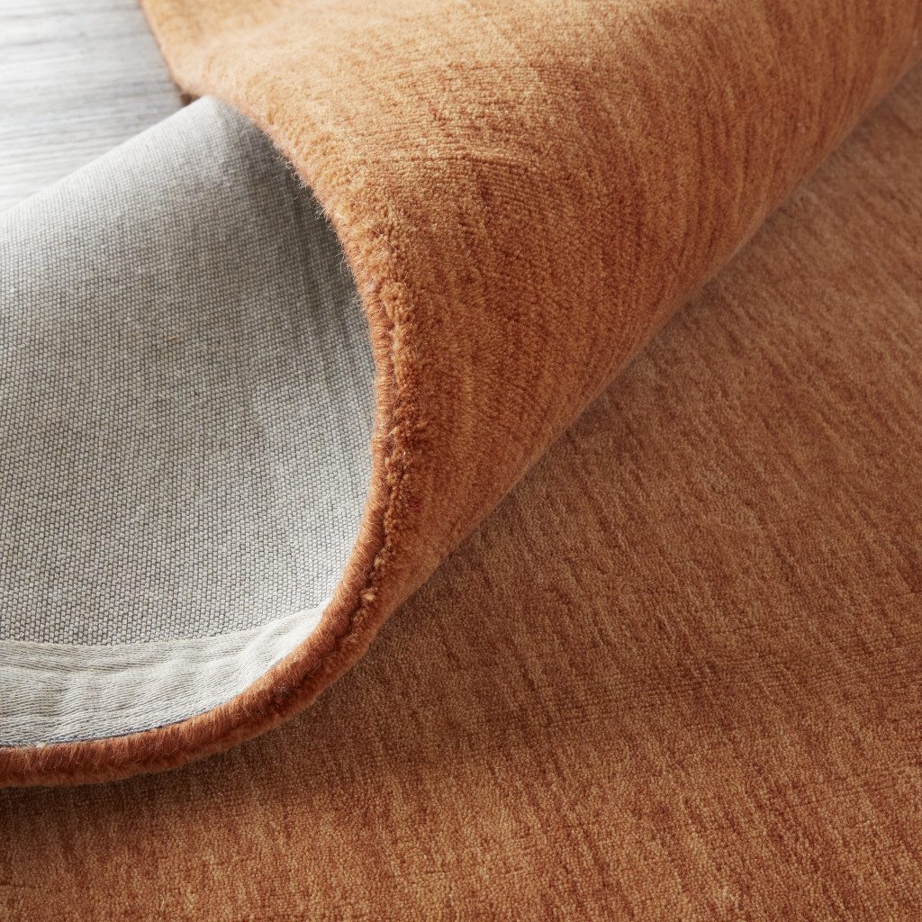 10′ Orange Wool Hand Woven Round Rug