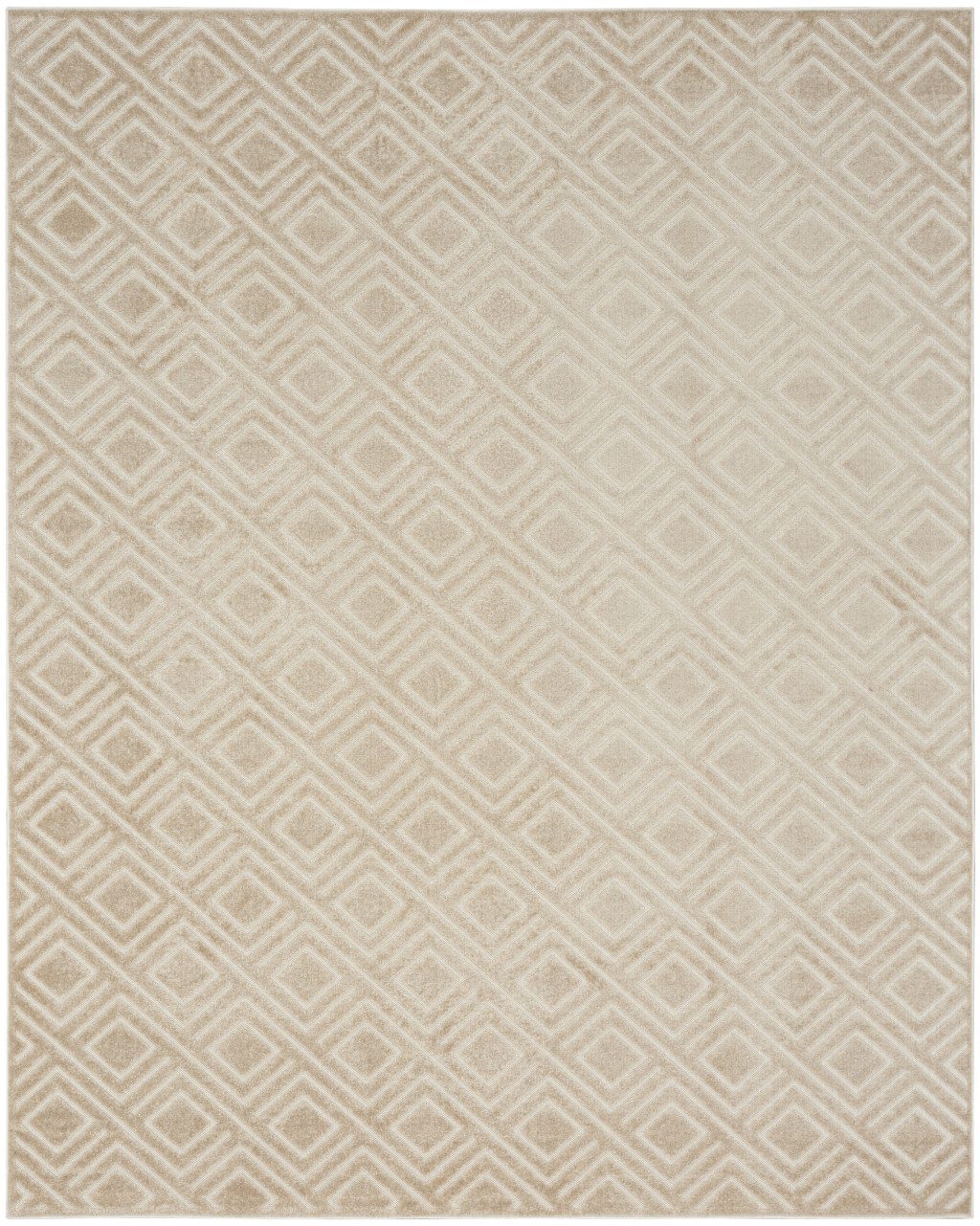 8′ X 10′ Beige Geometric Area Rug
