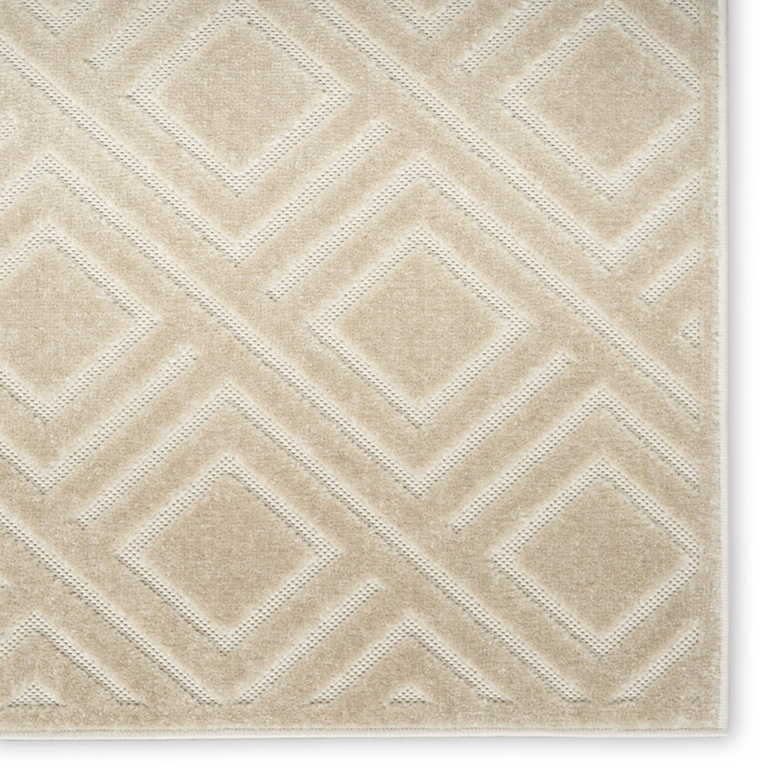 8′ X 10′ Beige Geometric Area Rug