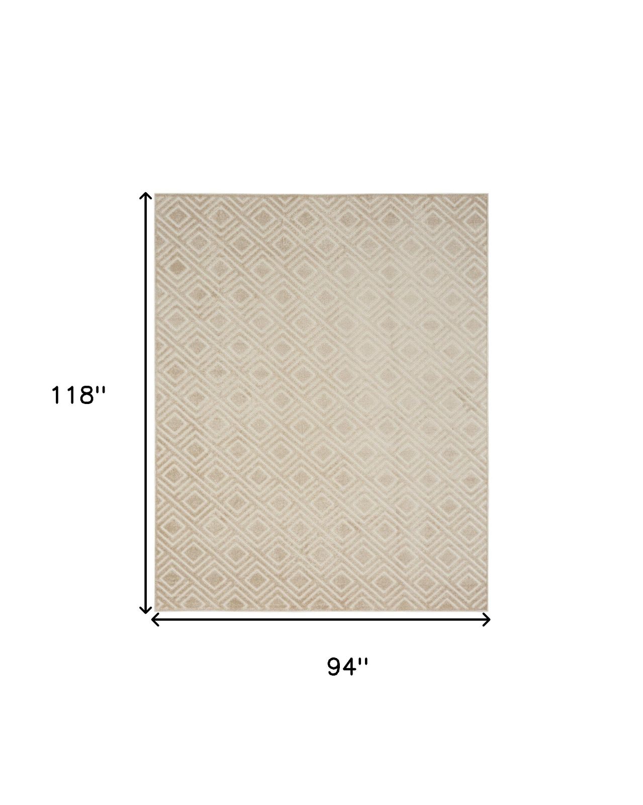 8′ X 10′ Beige Geometric Area Rug
