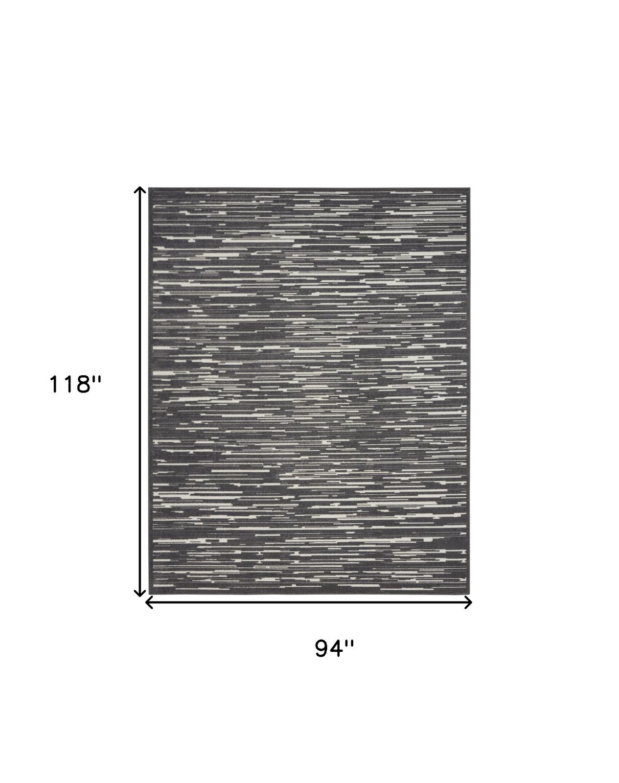 8′ X 10′ Gray Geometric Area Rug