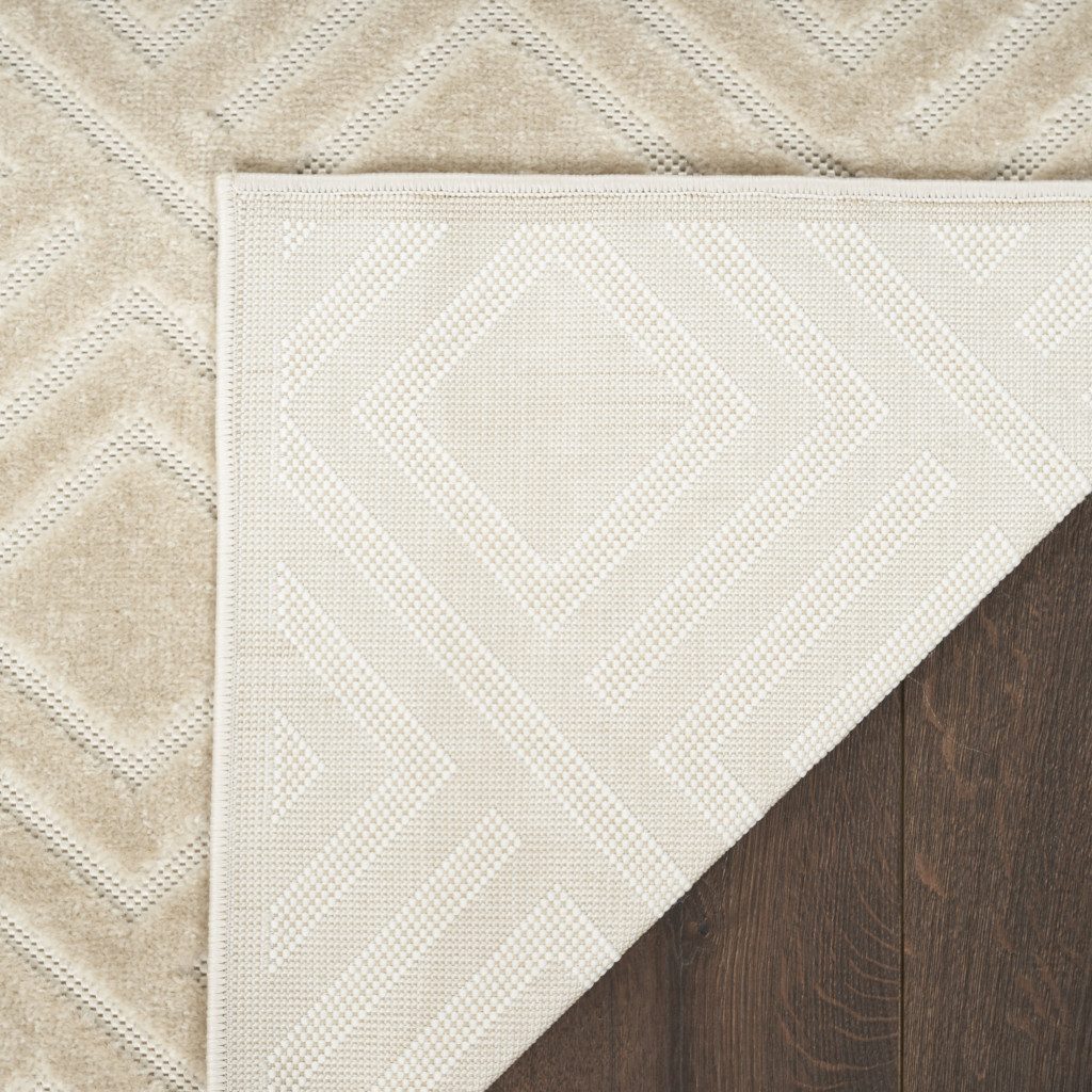 9′ X 12′ Beige Geometric Area Rug