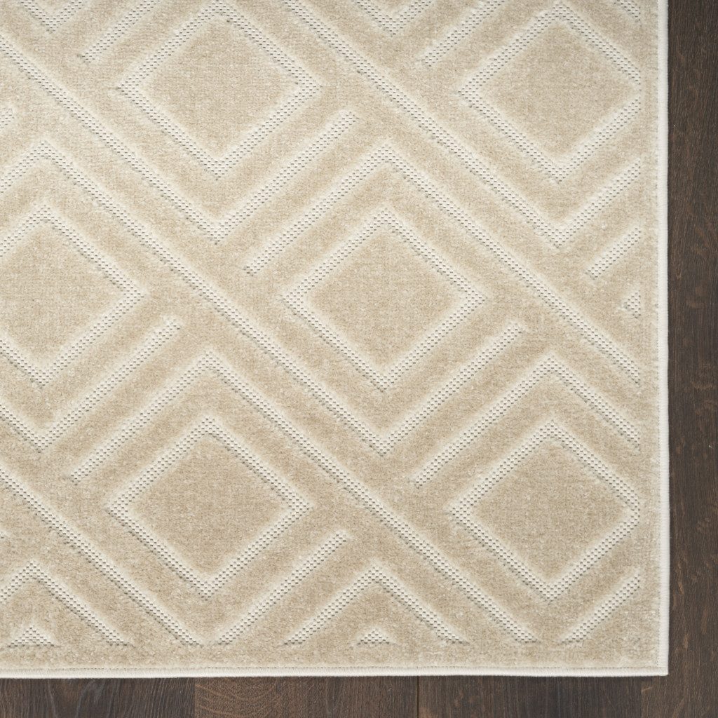 9′ X 12′ Beige Geometric Area Rug