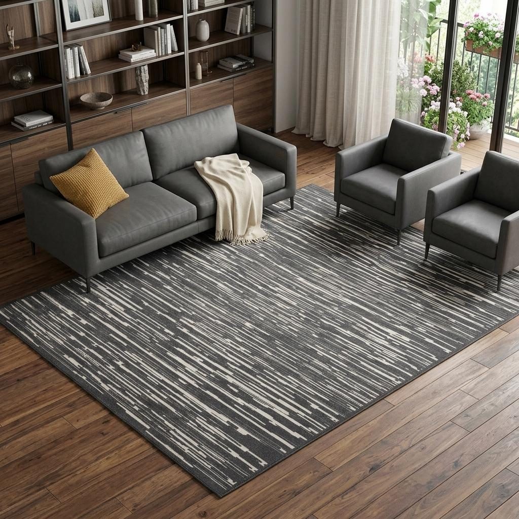 9′ X 12′ Gray Geometric Area Rug