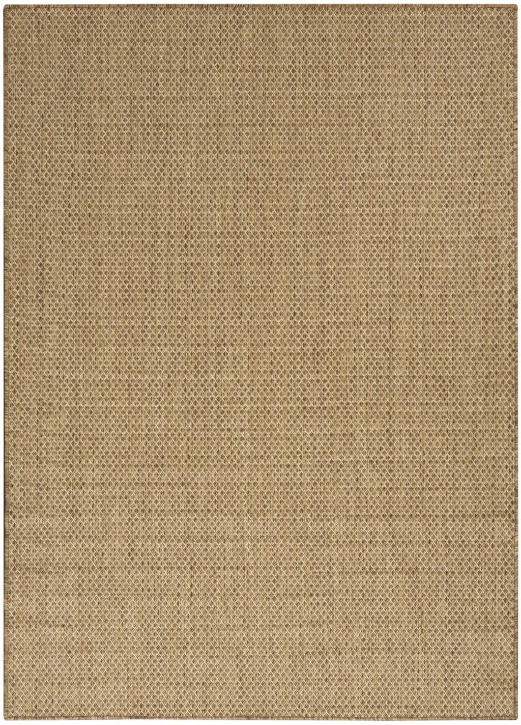 4′ X 6′ Tan and Brown Geometric Indoor-Outdoor Area Rug