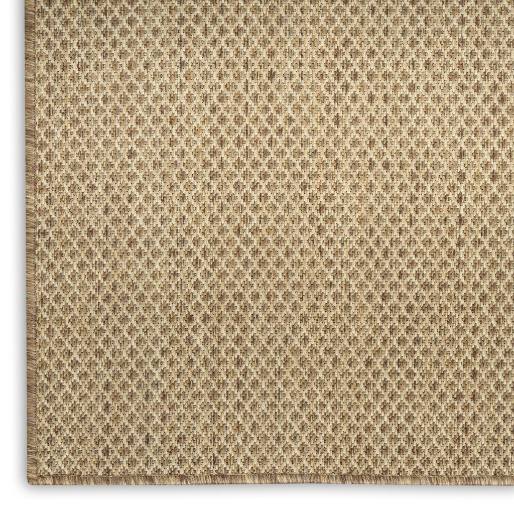 4′ X 6′ Tan and Brown Geometric Indoor-Outdoor Area Rug