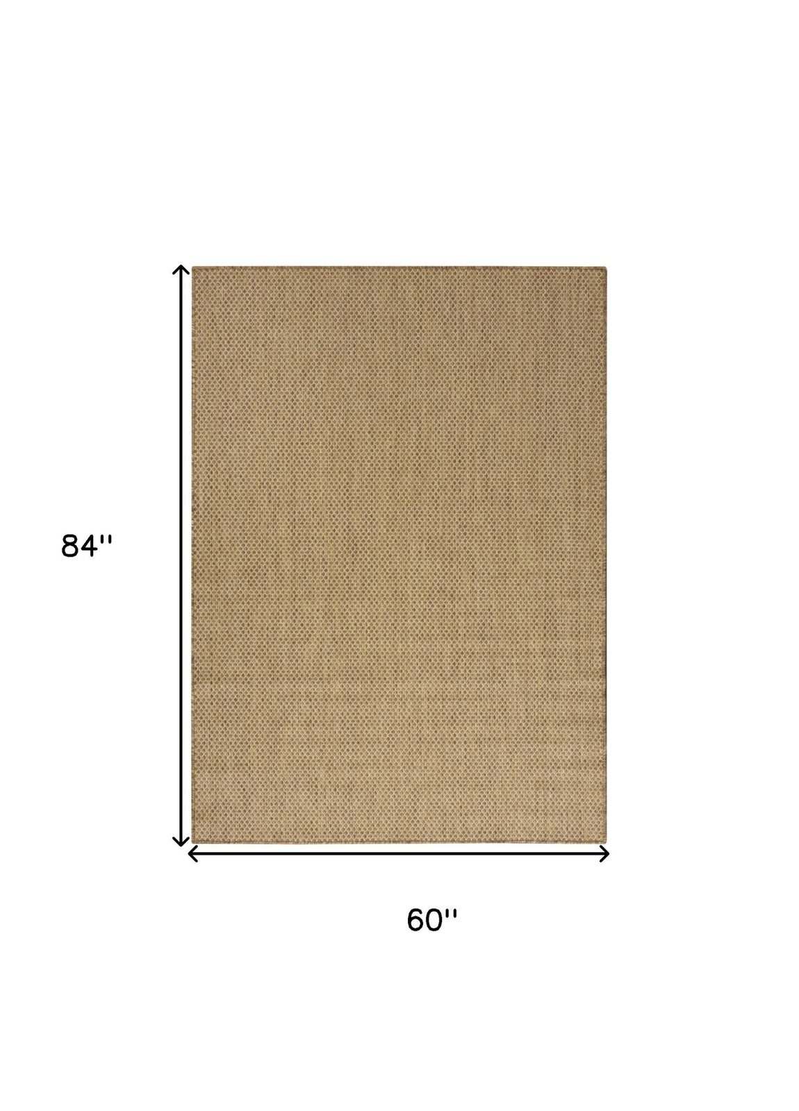 5′ X 7′ Tan Brown Geometric Indoor Outdoor Area Rug