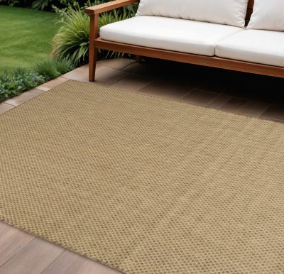 6′ X 9′ Tan Brown Geometric Indoor Outdoor Area Rug