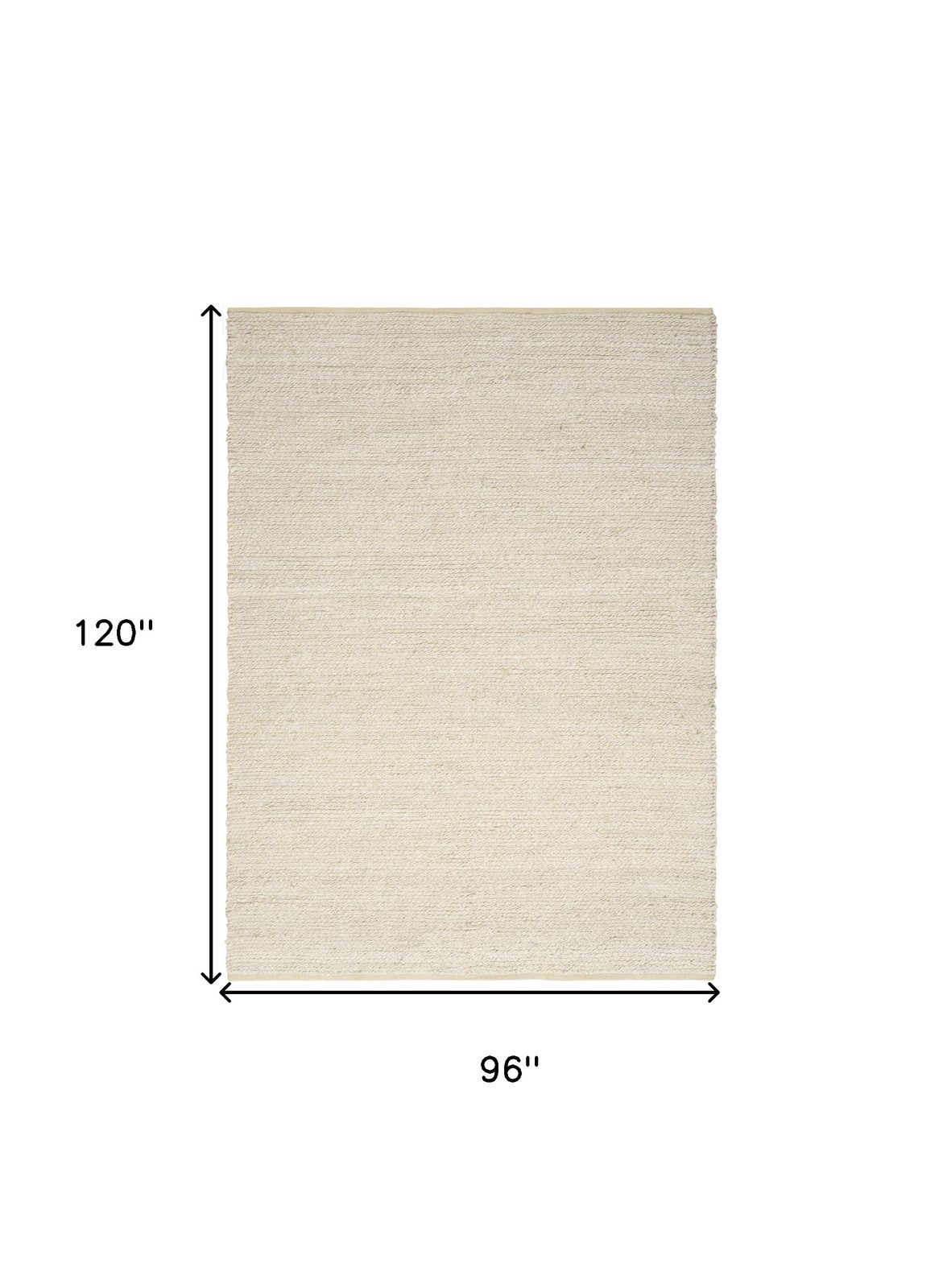8′ X 10′ Ivory Jute Hand Woven Area Rug