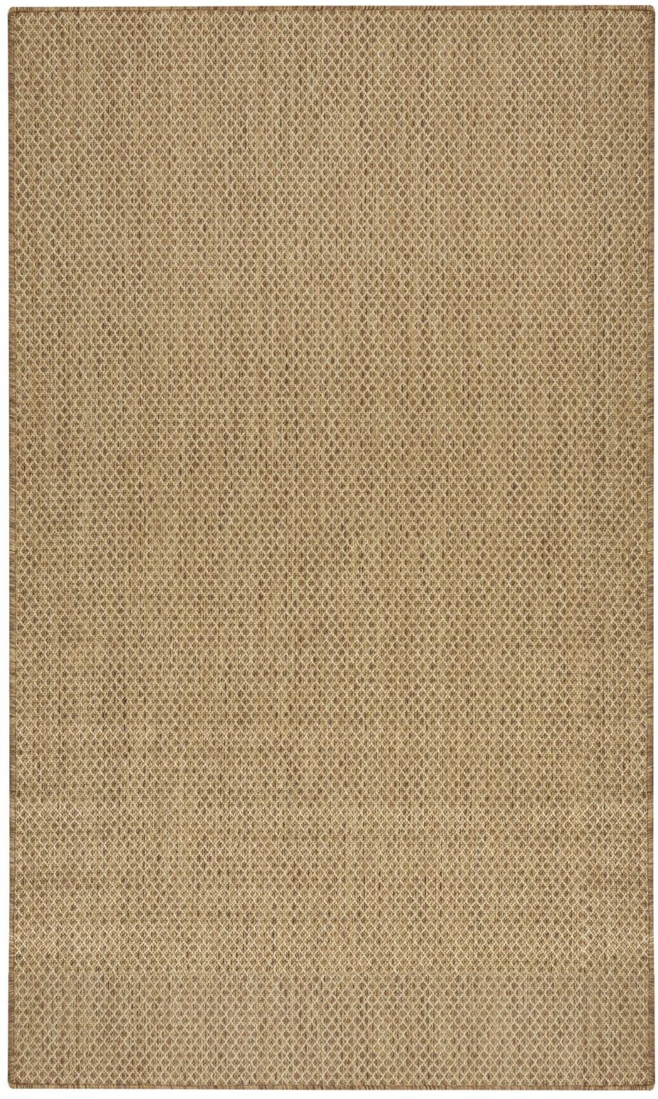 3′ X 5′ Tan and Brown Geometric Indoor-Outdoor Area Rug