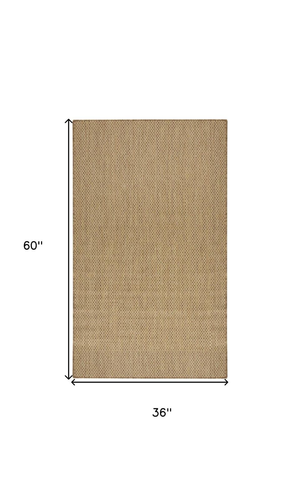 3′ X 5′ Tan and Brown Geometric Indoor-Outdoor Area Rug