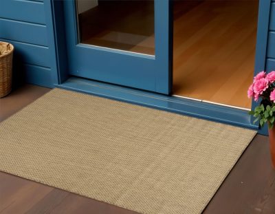 3′ X 5′ Tan and Brown Geometric Indoor-Outdoor Area Rug