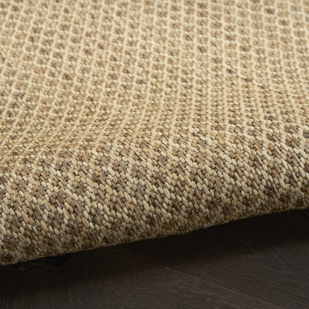 3′ X 5′ Tan and Brown Geometric Indoor-Outdoor Area Rug