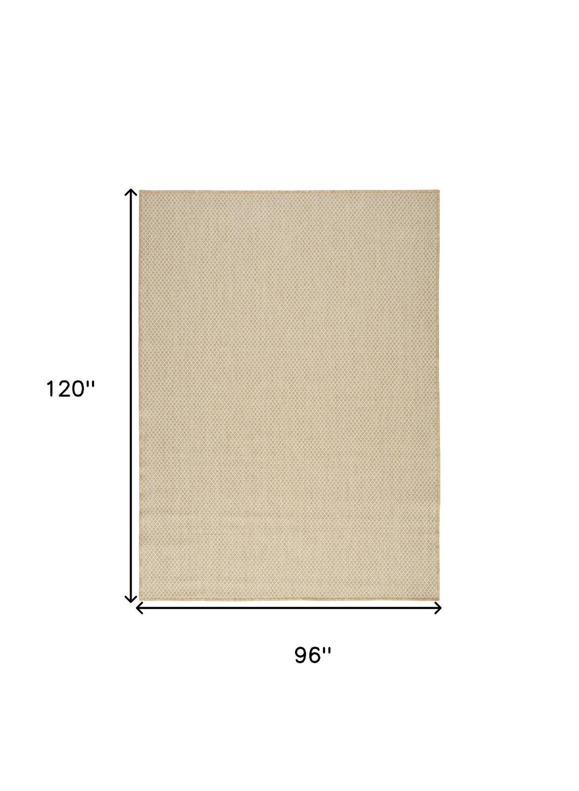 8′ X 10′ Natural Geometric Indoor Outdoor Area Rug
