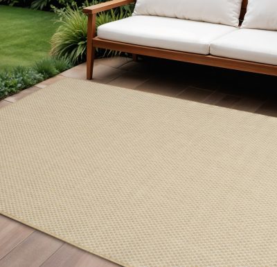 10′ X 14′ Natural Geometric Indoor Outdoor Area Rug