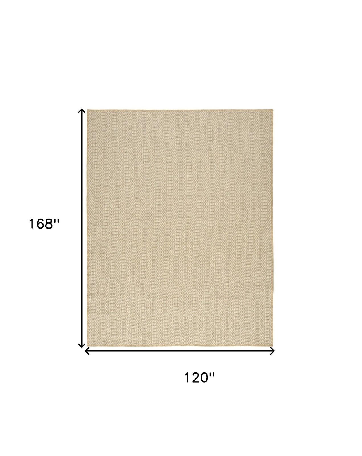 10′ X 14′ Natural Geometric Indoor Outdoor Area Rug