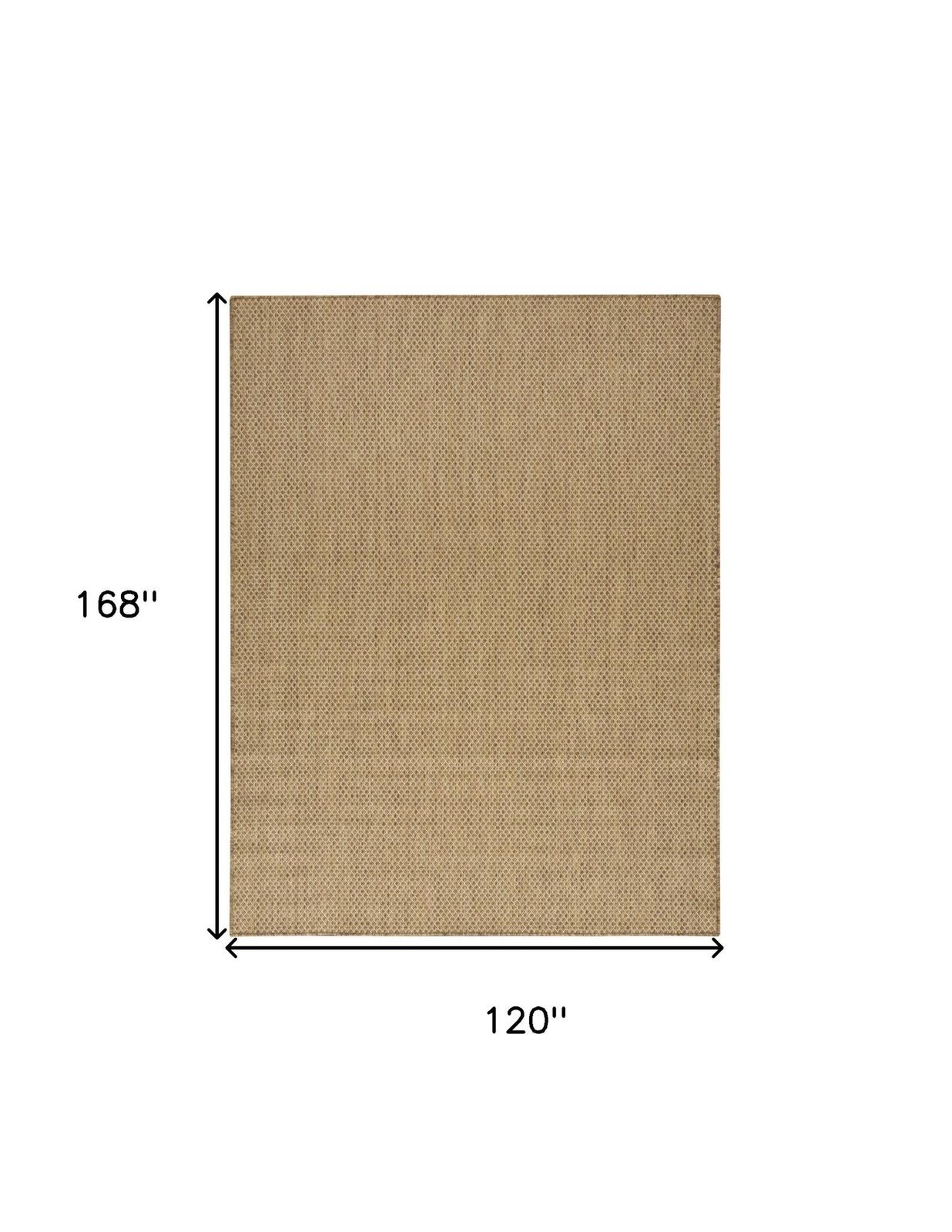 10′ X 14′ Tan Geometric Indoor Outdoor Area Rug
