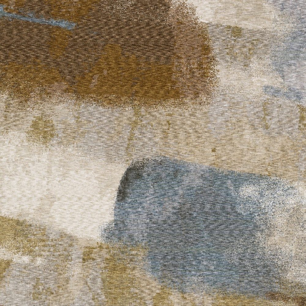 7′ × 10′ Beige And Rust Abstract Distressed Area Rug