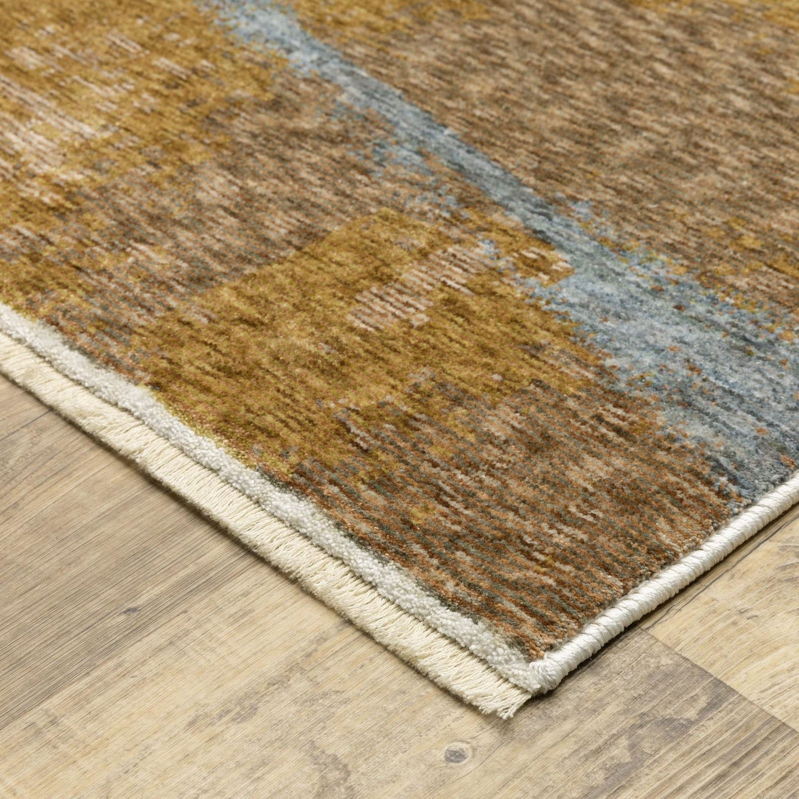 8′ X 11′ Beige and Rust Abstract Distressed Area Rug