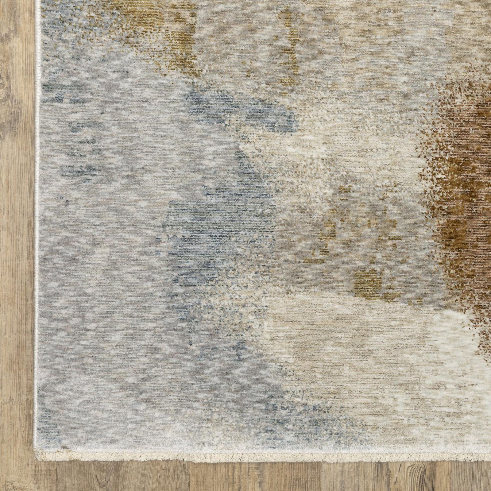 8′ X 11′ Beige and Rust Abstract Distressed Area Rug
