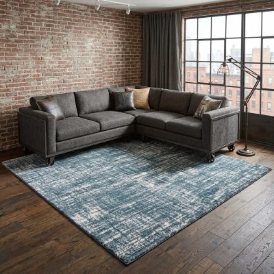 10′ X 13′ Gray And Ivory Geometric Area Rug