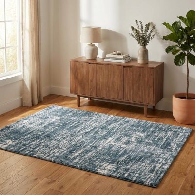 4′ X 6′ Gray And Ivory Geometric Area Rug