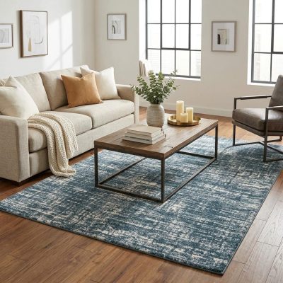 5′ X 8′ Gray And Ivory Geometric Area Rug
