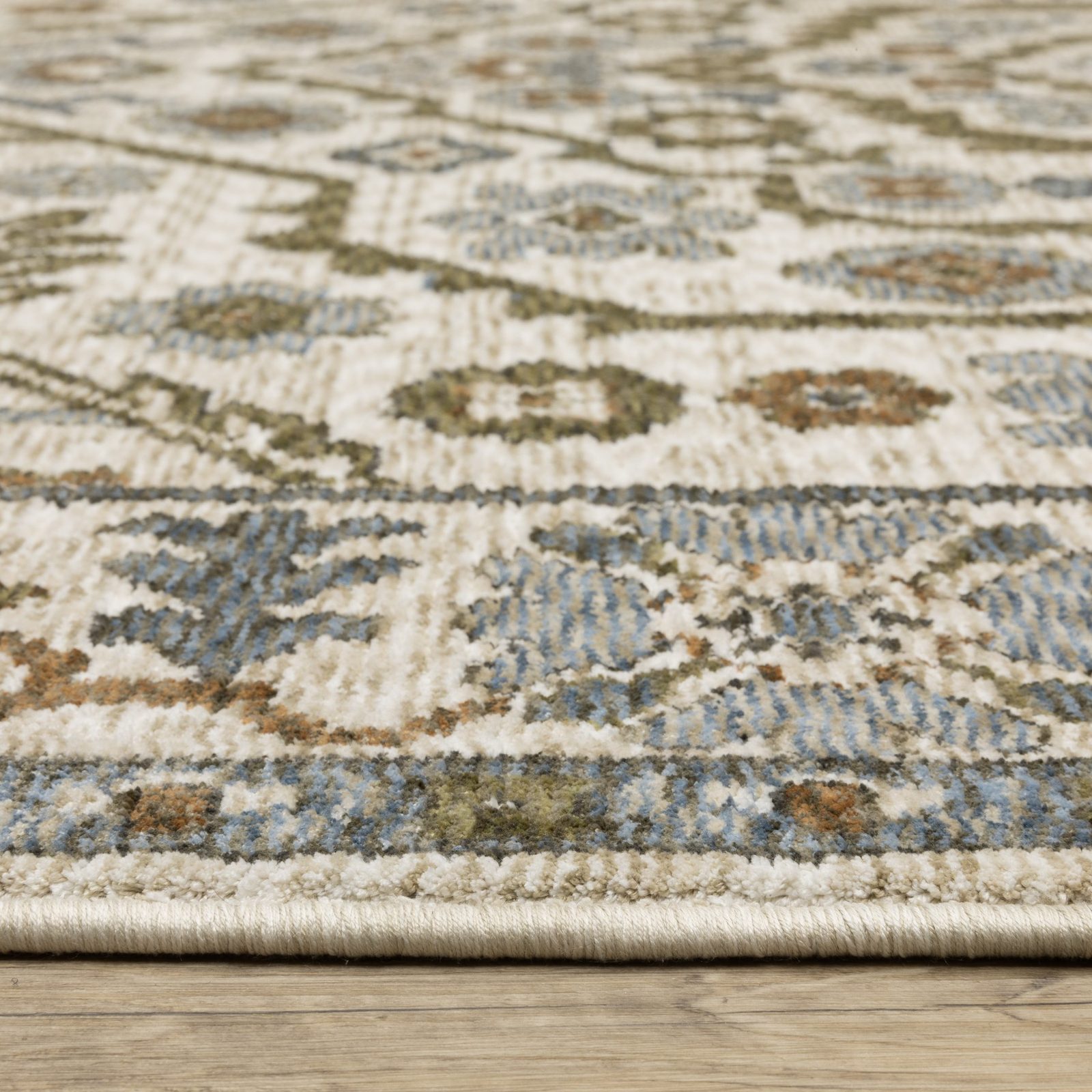 8′ Ivory And Rust Floral Runner Rug With Fringe