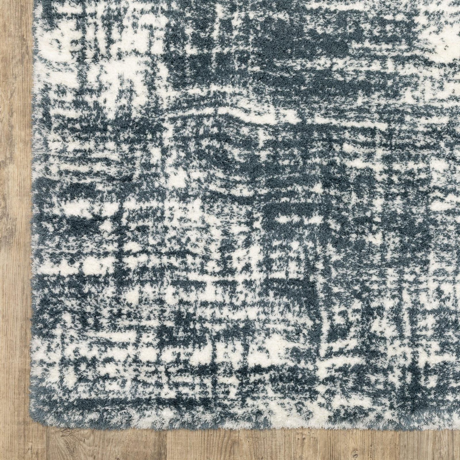 8′ Teal And Ivory Geometric Runner Rug