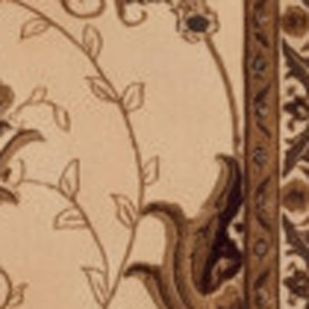 25′ Tan and Brown Oriental Runner Rug