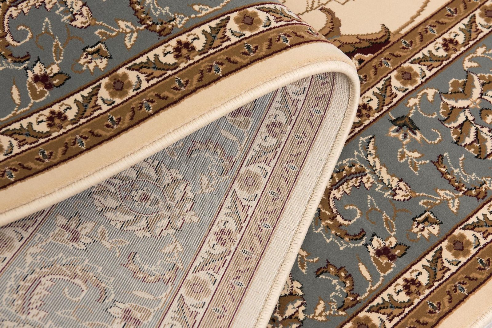 16′ Beige Gray And Brown Oriental Runner Rug