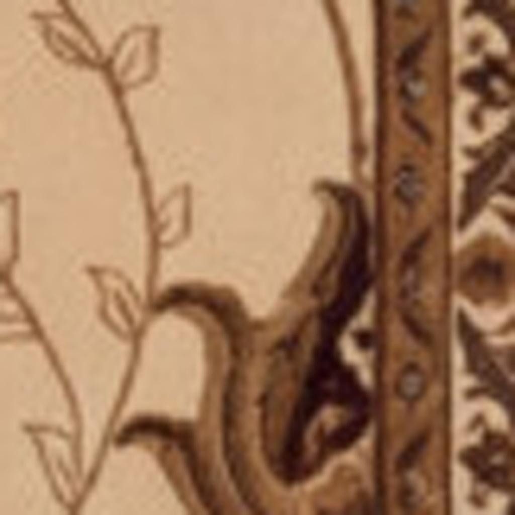 16′ Beige and Brown Oriental Runner Rug
