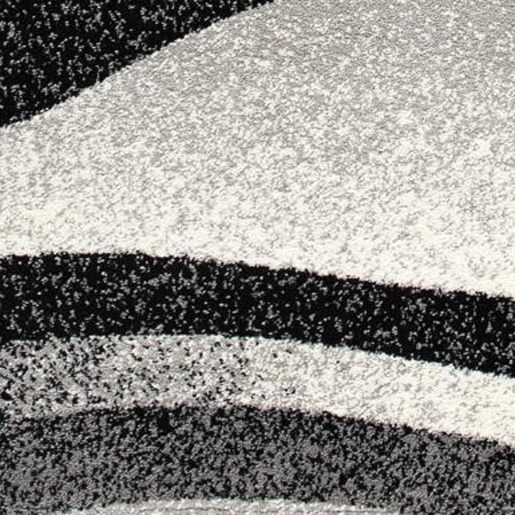 2′ X 2′ Black and Gray Abstract Square Rug