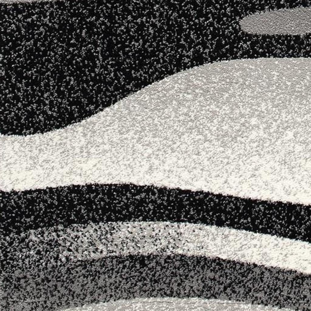 2′ X 2′ Black and Gray Abstract Square Rug