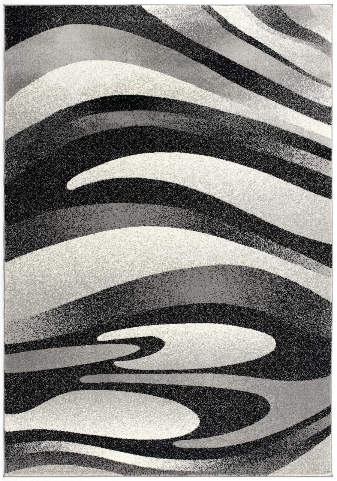 2′ X 2′ Black and Gray Abstract Square Rug
