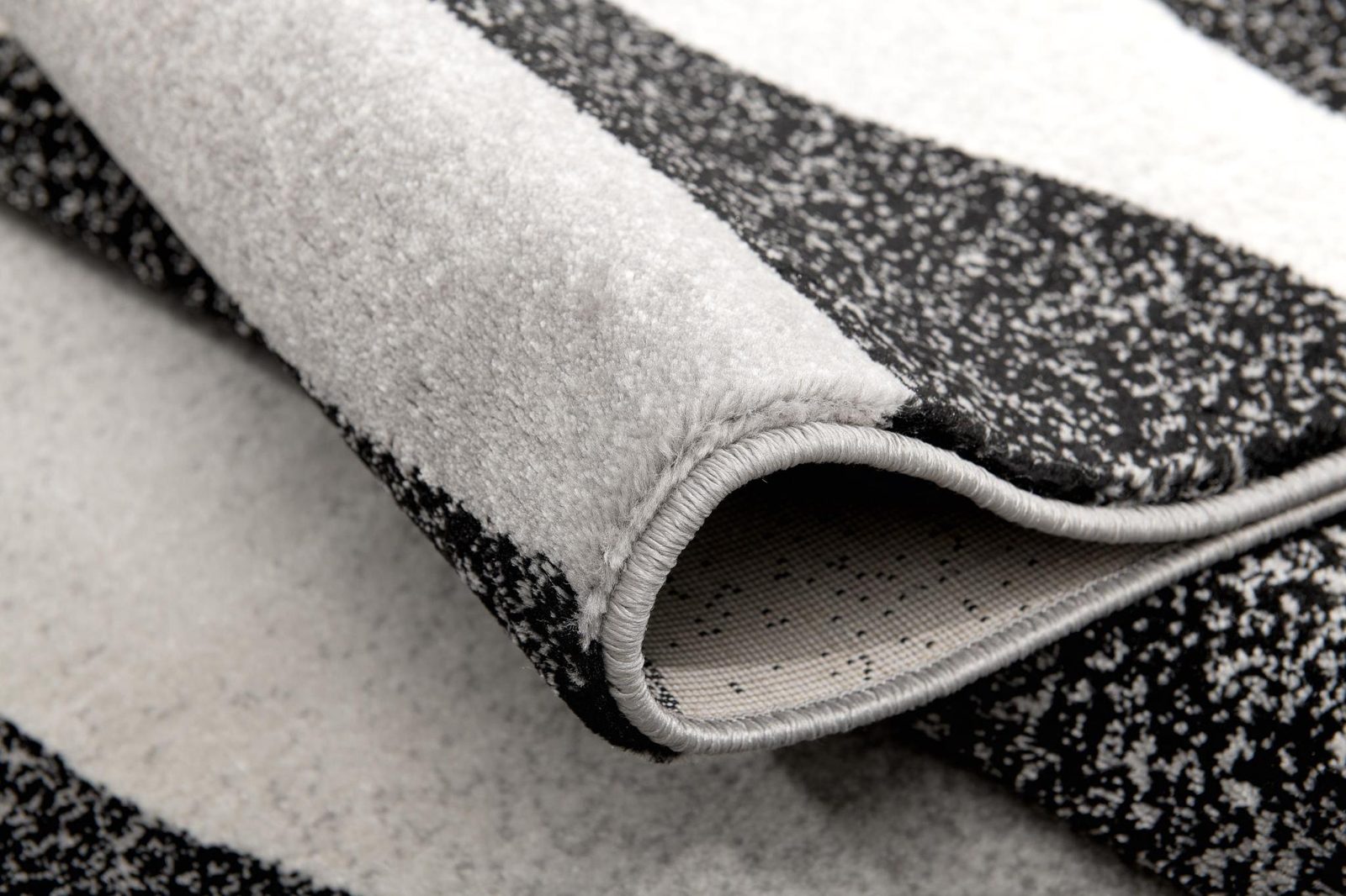 2′ X 2′ Black and Gray Abstract Square Rug