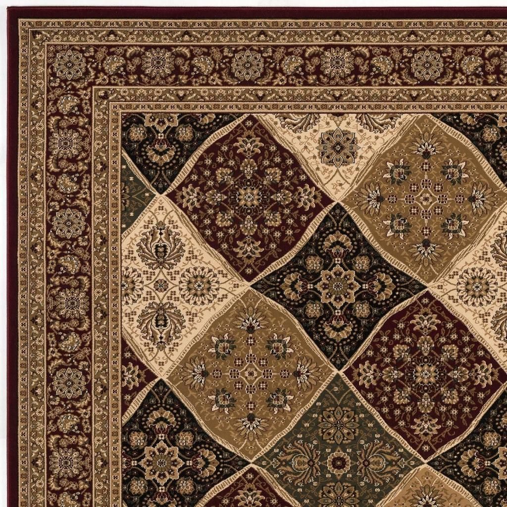 2′ X 2′ Red Black And Brown Moroccan Square Rug