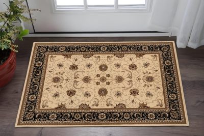 2′ X 3′ Beige Black And Brown Oriental Area Rug