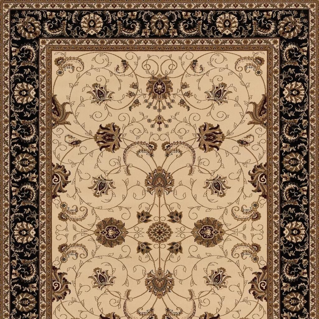 2′ X 2′ Beige Black And Brown Oriental Square Rug