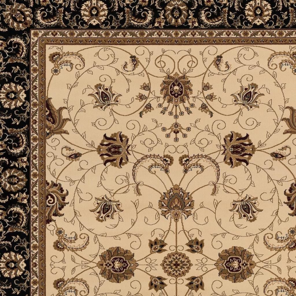 2′ X 2′ Beige Black And Brown Oriental Square Rug