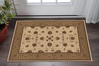 2′ X 3′ Beige and Brown Oriental Area Rug