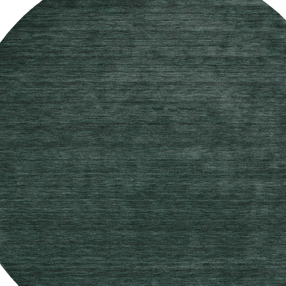 10′ Green Hand Woven Round Rug