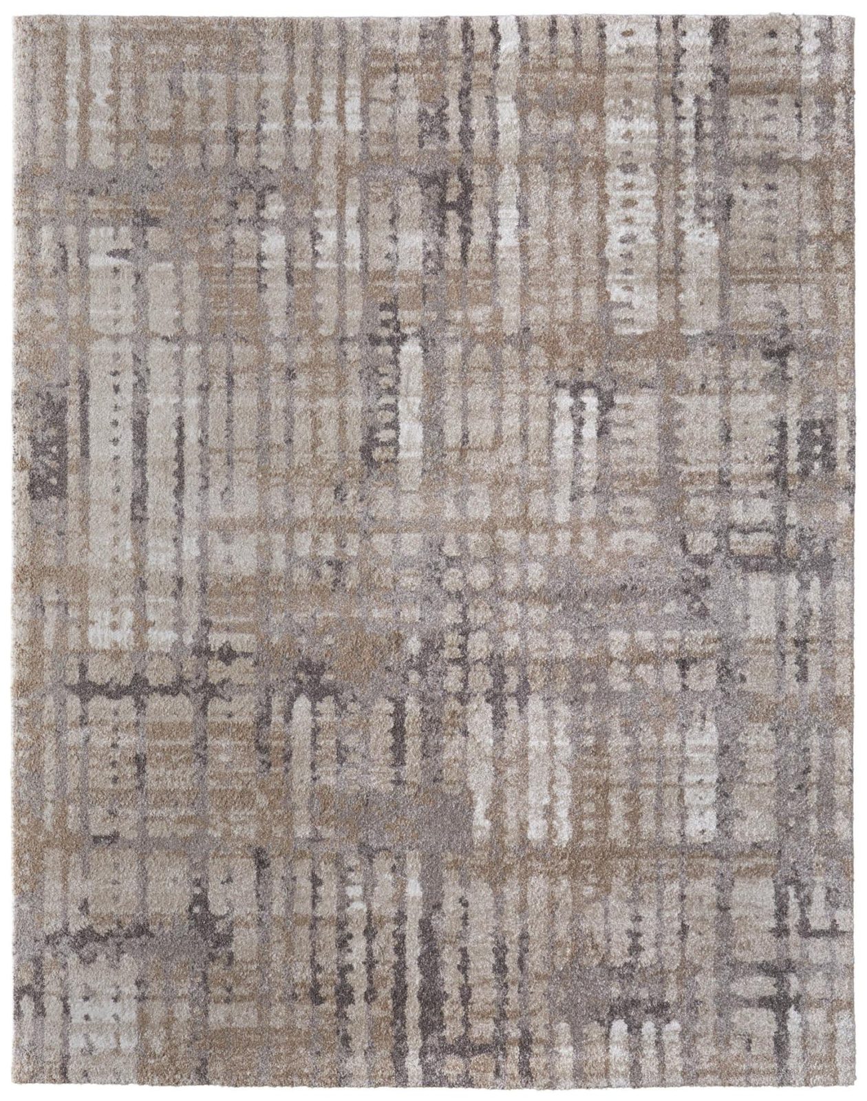 5′ X 8′ Brown Tan Ivory Abstract Distressed Area Rug