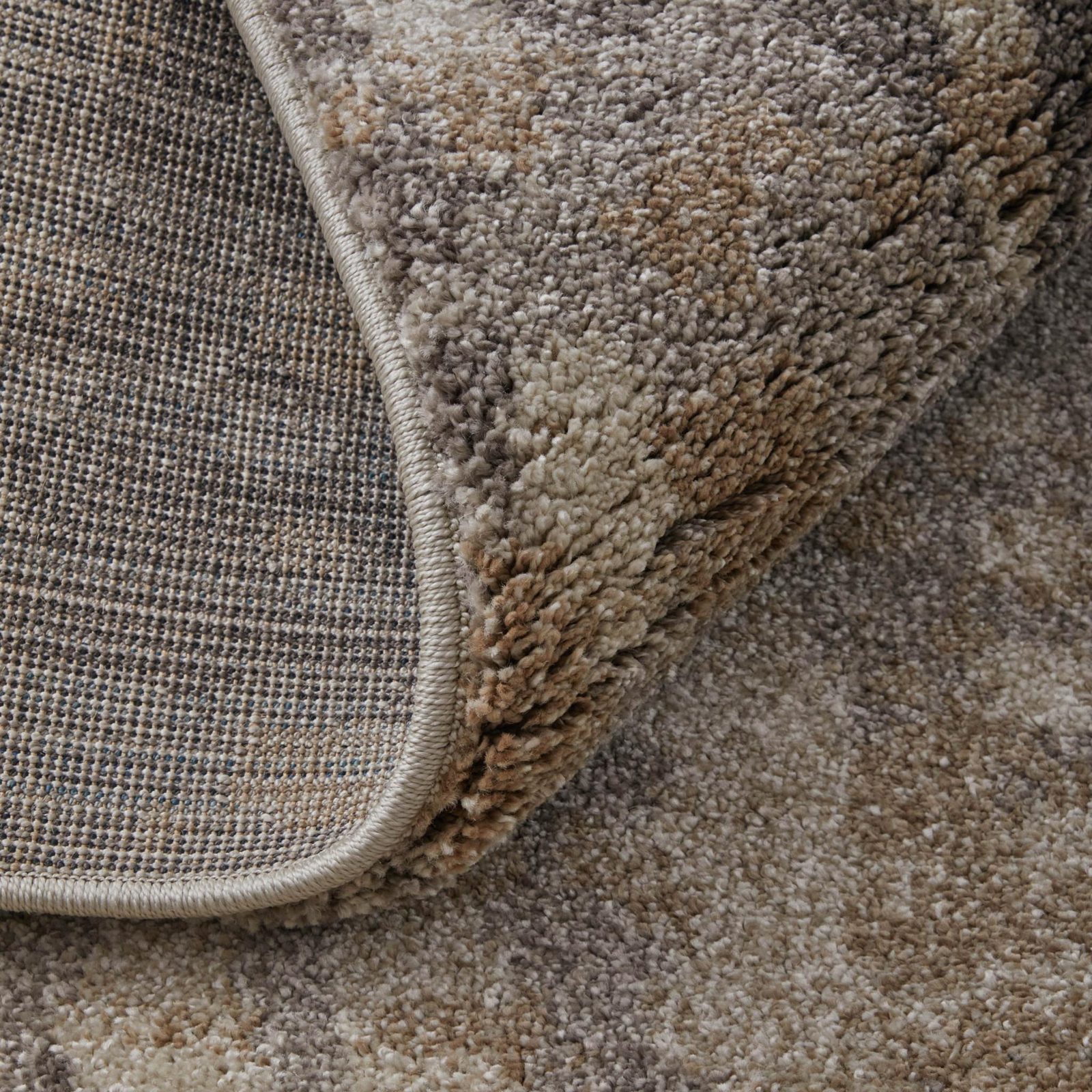 5′ X 8′ Brown Tan Ivory Abstract Distressed Area Rug