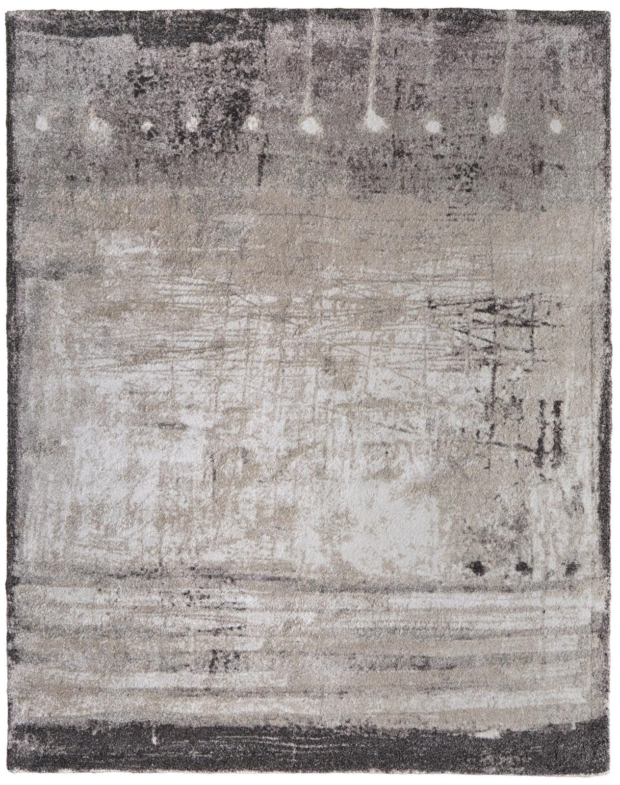 5′ X 8′ Gray Ivory Taupe Abstract Distressed Area Rug