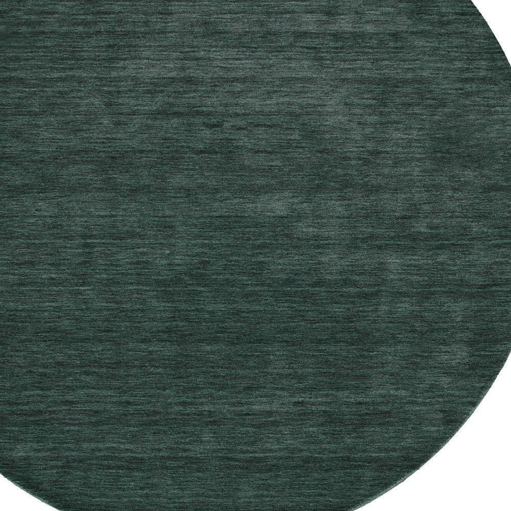 8′ Green Hand Woven Round Rug