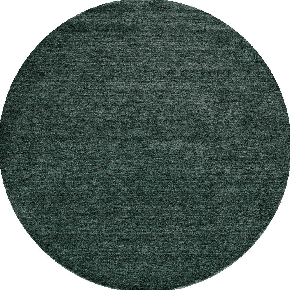 8′ Green Hand Woven Round Rug
