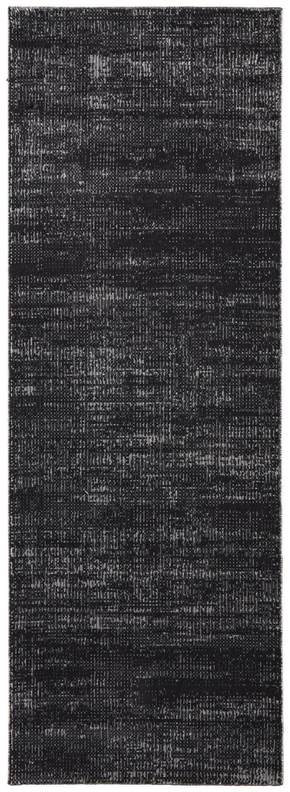 8′ Black and Gray Runner Rug
