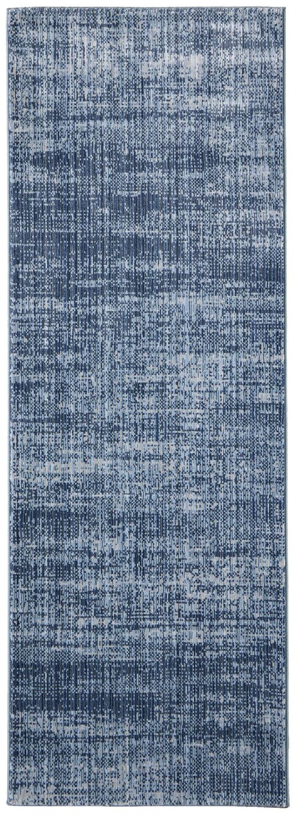 8′ Blue and Gray Runner Rug