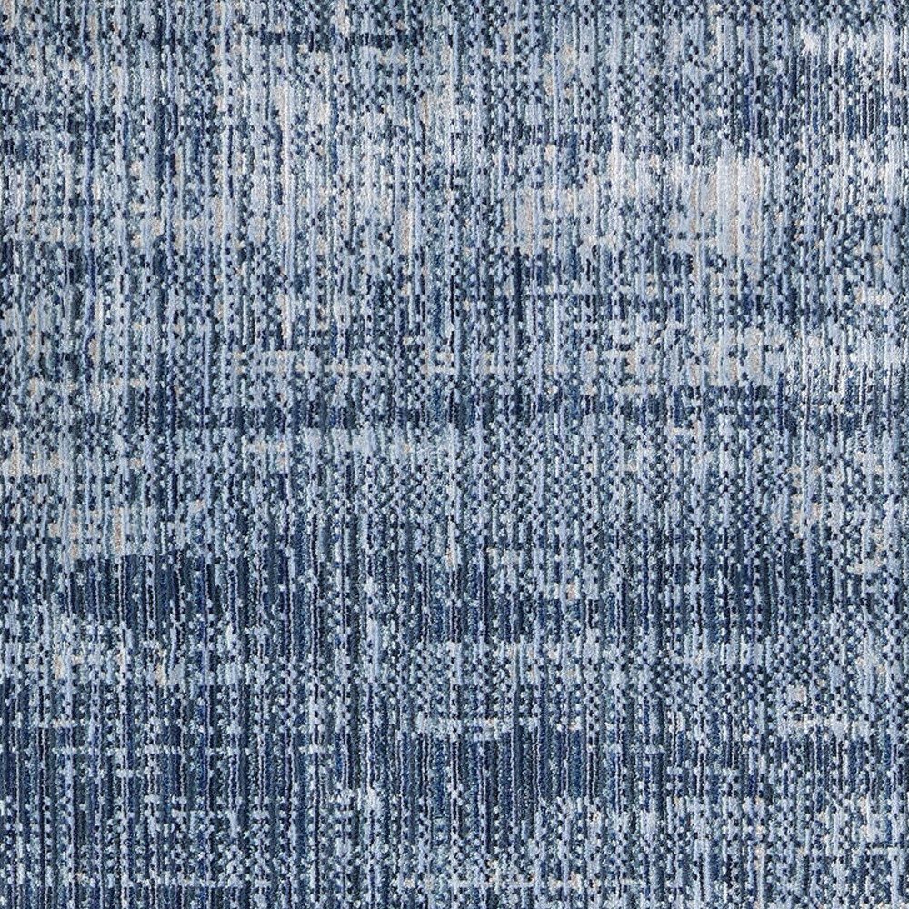 8′ Blue and Gray Runner Rug